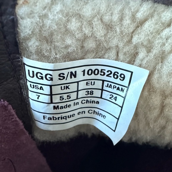 UGG Simmens waterproof Sherpa lined biker moto style boots shoes size 7 - Picture 10 of 11